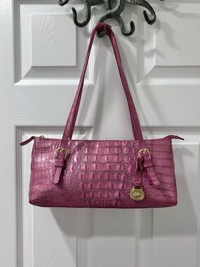 Brahmin Melanie croc embossed leather vintage shoulder bag